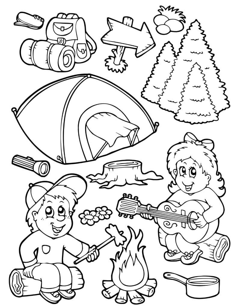 Camping Coloring Pages For Kids
 Free Printable Camping Coloring Pages Coloring Home
