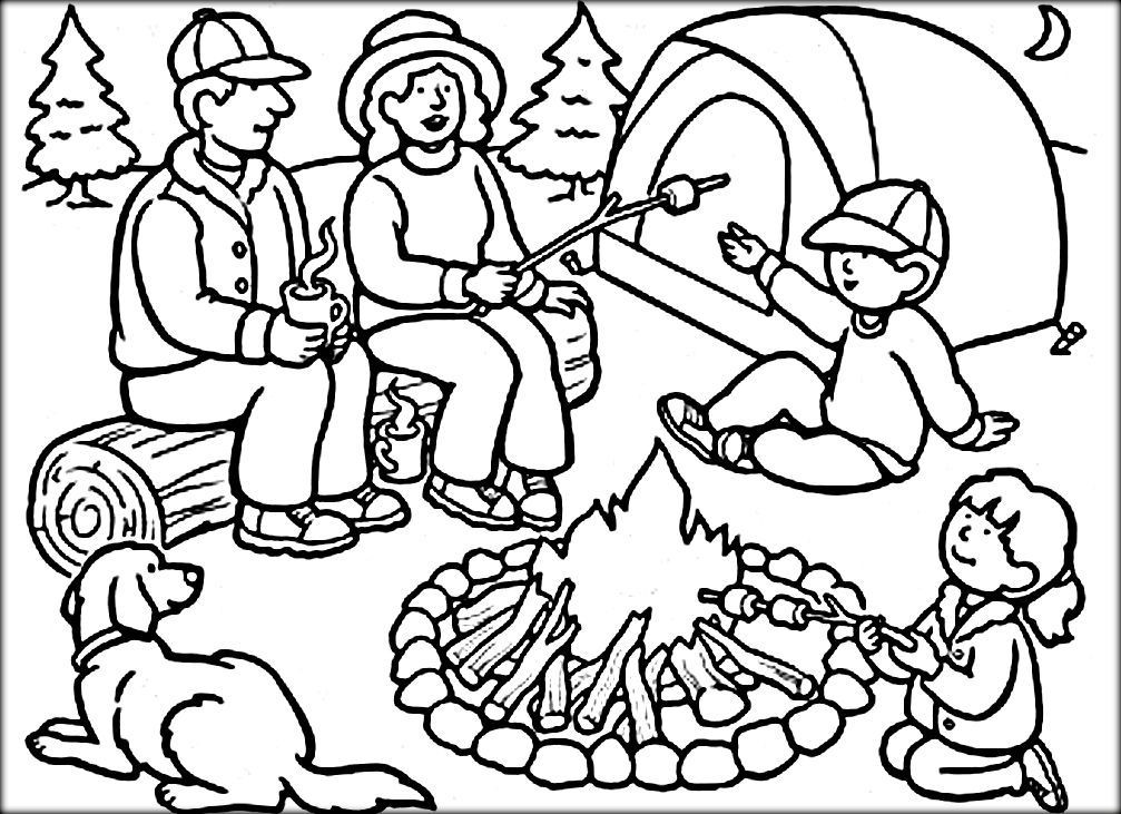 Camping Coloring Pages For Kids
 Camping Coloring Pages Color Zini