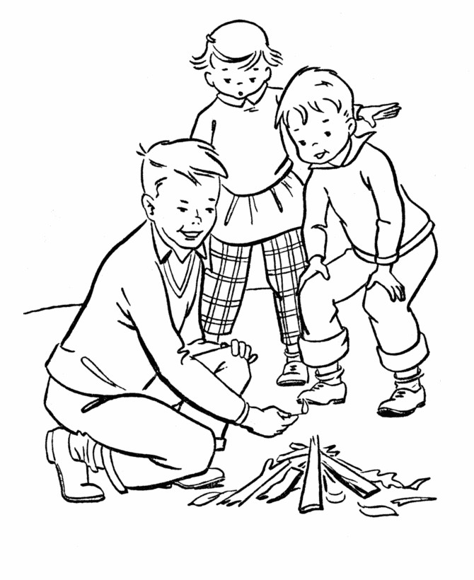 Camping Coloring Pages Printable
 Bluebonkers Free Printable Family Camping Coloring Sheets