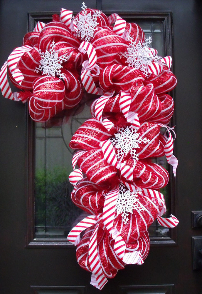 Candy Cane Christmas
 Deco Mesh Candy Cane Wreath Christmas Mesh Wreaths Christmas