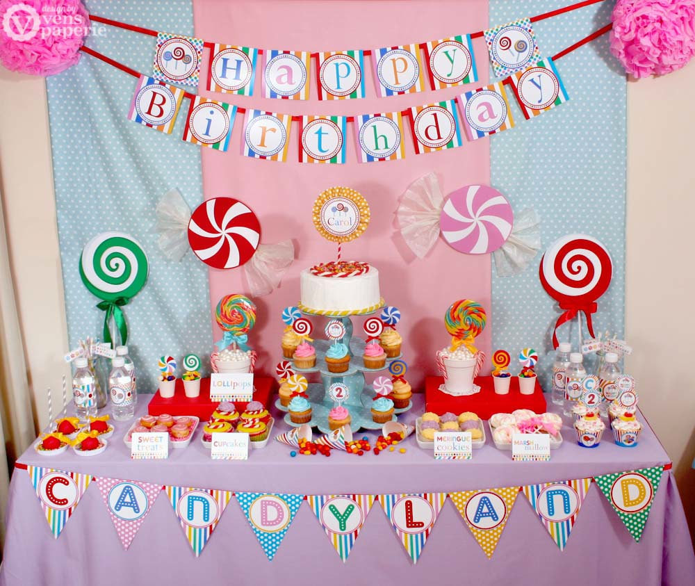 Candy Land Birthday Party
 Candyland Birthday Party Package Personalized FULL by