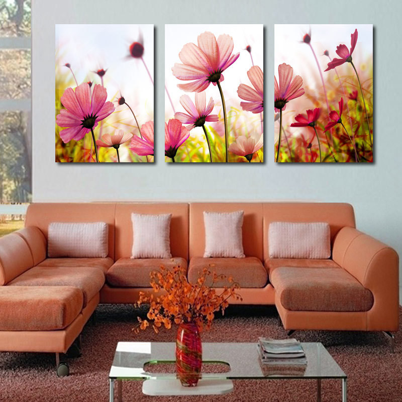 Canvas Painting For Living Room
 Modern abstract palette knife poppies flower oil painting