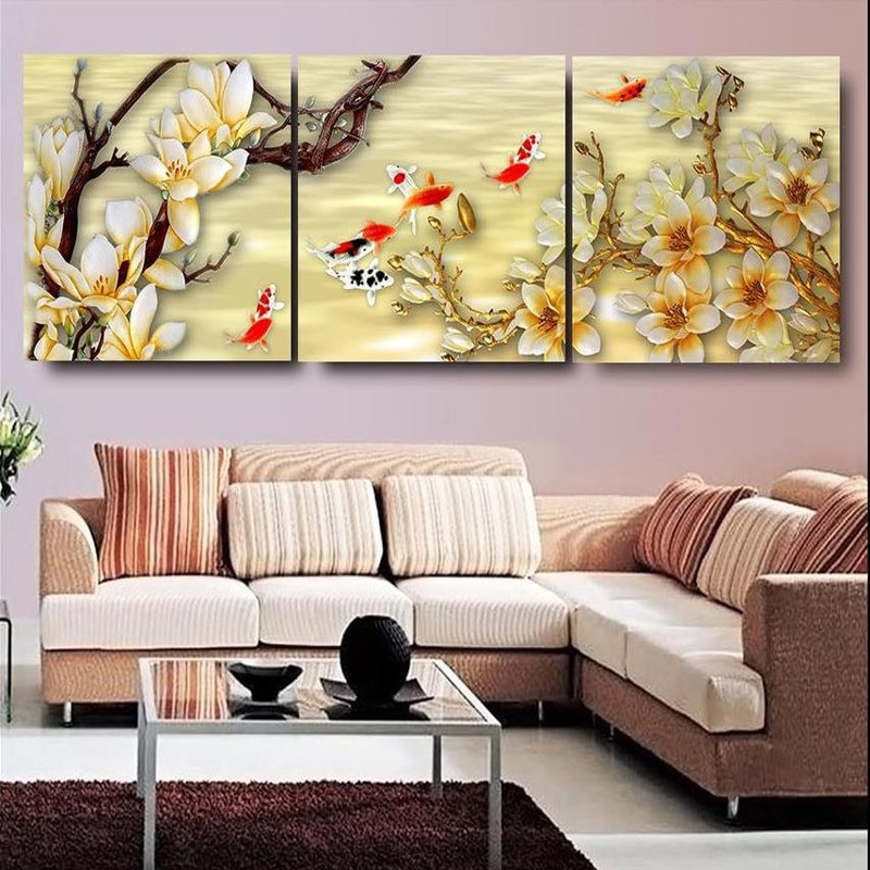 Canvas Painting For Living Room
 Canvas White Magnolia Wall Art Canvas Paintings