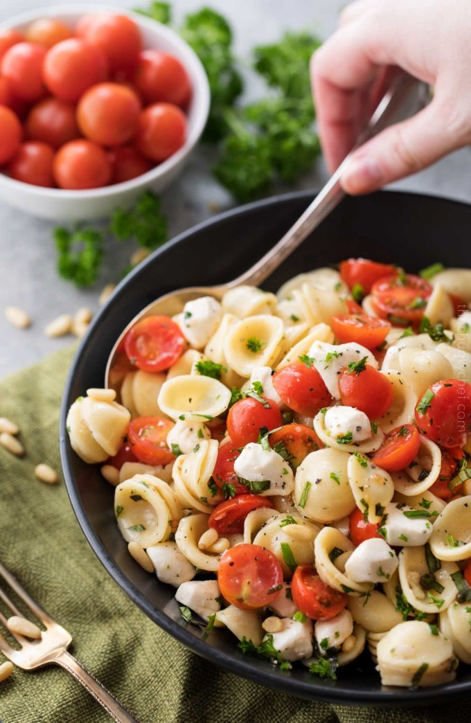 Caprese Salad Pasta
 Caprese Pasta Salad Great Cold or Warm The Chunky Chef