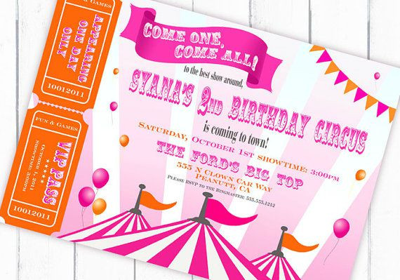 Carnival Birthday Party Invitations
 A Carnival Circus Themed Birthday Party