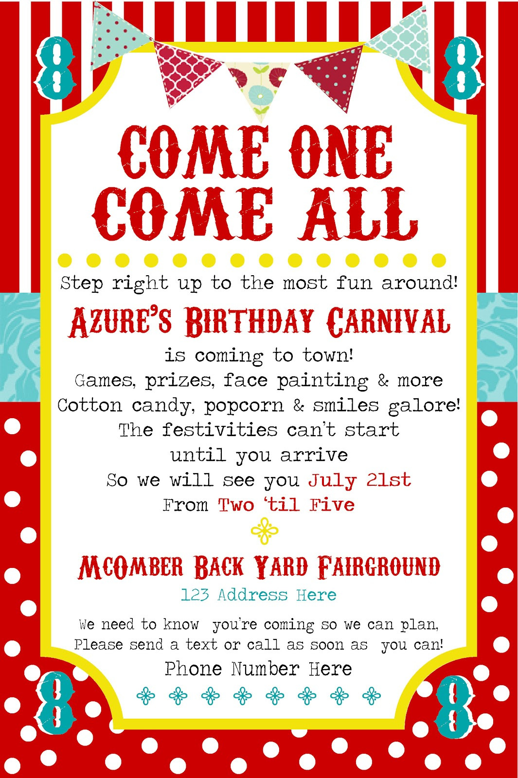 Carnival Birthday Party Invitations
 SimplyCumorah Carnival Party Behind the Scenes