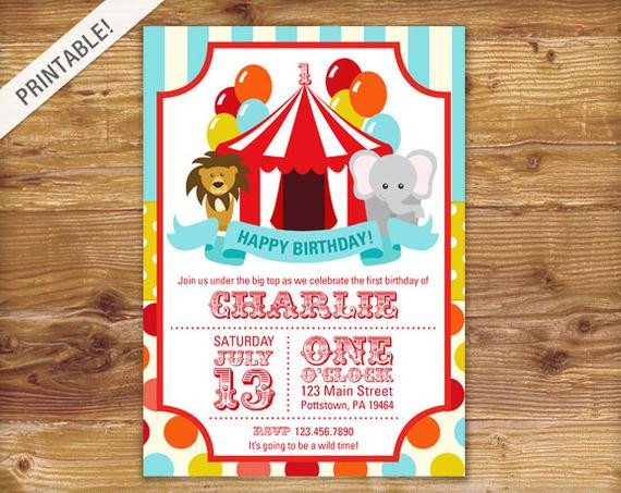 Carnival Birthday Party Invitations
 First Birthday Carnival Invite Circus Invitation Carnival