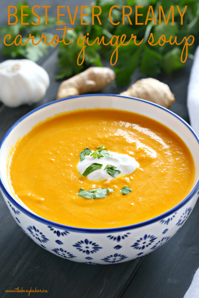 Carrot Soup Recipes
 Best Ever Creamy Carrot Ginger Soup The Busy Baker