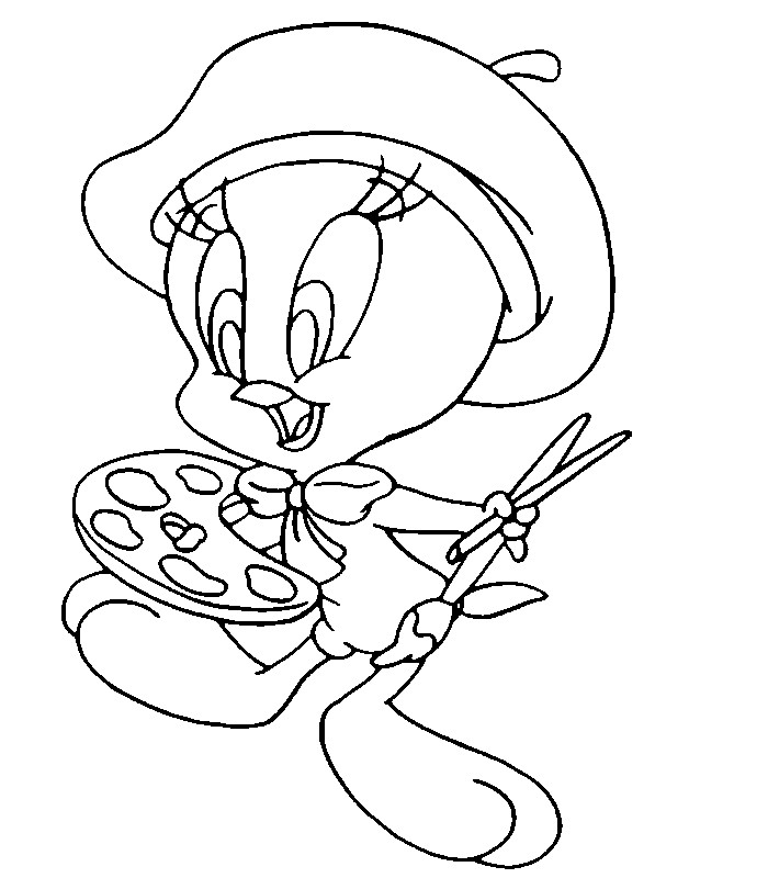 Cartoon Coloring Pages For Kids
 Tweety Coloring pages Printable Cartoon For Kids