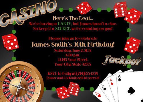 Casino Birthday Invitations
 Casino Birthday Party Invitations Ideas – Bagvania FREE