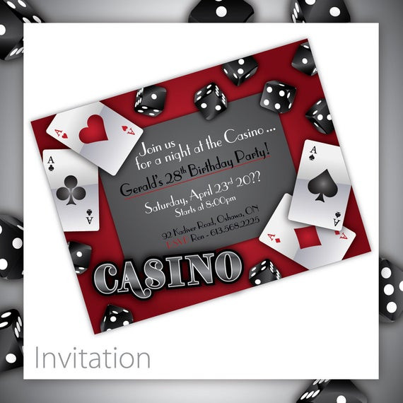 Casino Birthday Invitations
 Items similar to Casino Party Invitations Gamble Love