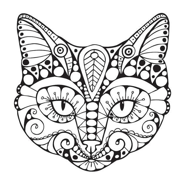 Cat Adult Coloring Pages
 Cat Coloring Pages for Adults