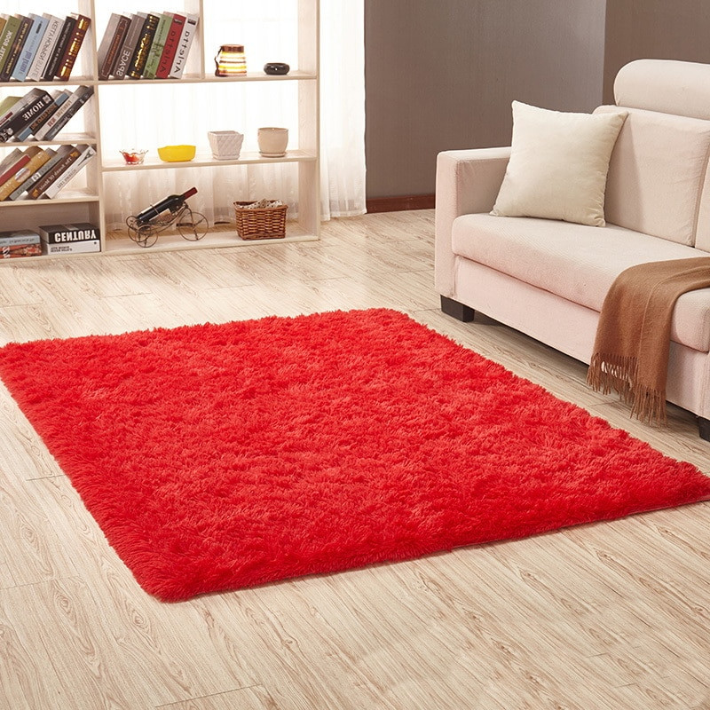 Center Rugs For Living Room
 Living Room Red Carpet European Fluffy Mat Kids Room Rug