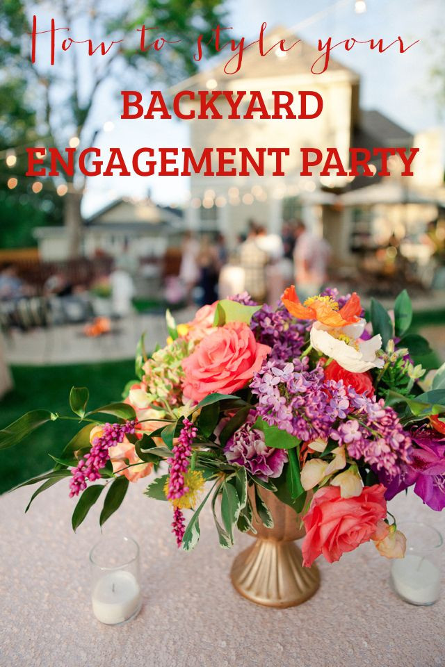 Centerpiece Ideas Engagement Party
 how to style a backyard engagement party