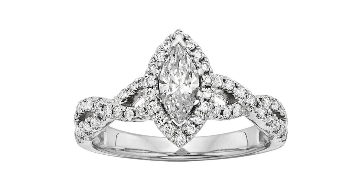 Certified Diamond Engagement Rings
 IGL Certified Diamond Halo Engagement Ring in 14k White