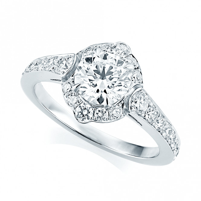 Certified Diamond Engagement Rings
 Berry s Platinum GIA Certified Diamond & Shoulder Set