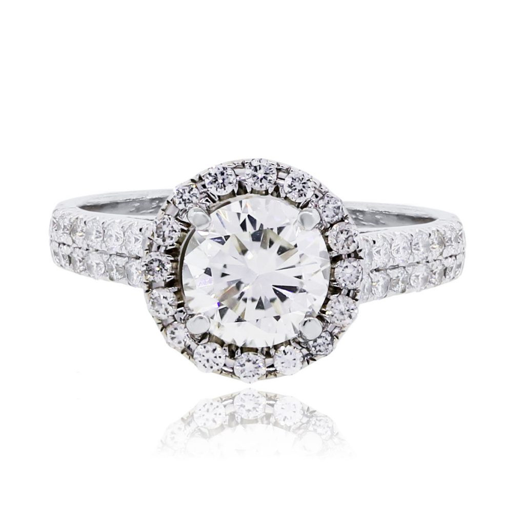 Certified Diamond Engagement Rings
 14k White Gold 1 94ctw GIA certified Diamond Halo