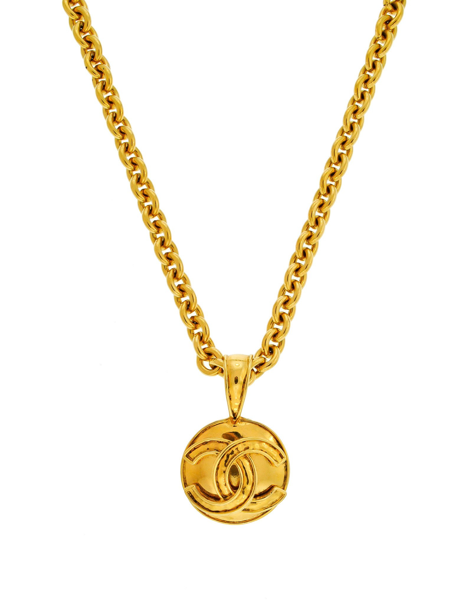 Chanel Pendant Necklace
 Chanel Vintage Gold CC Logo Pendant Necklace from