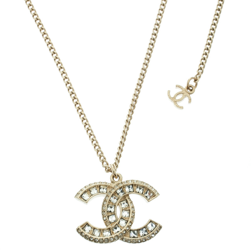 Chanel Pendant Necklace
 Buy Chanel CC Crystal Gold Tone Pendant Necklace at