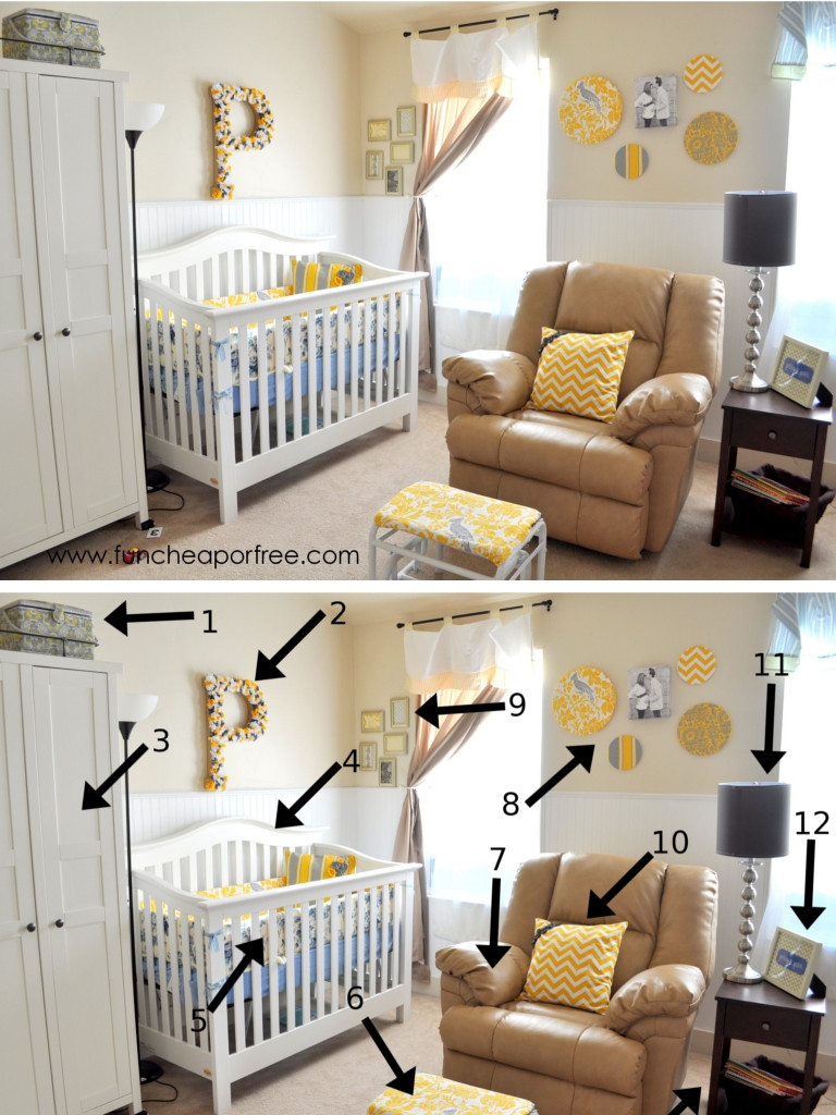 Cheap Baby Room Decor
 Our Yellow & Gray Nursery Fun Cheap or Free