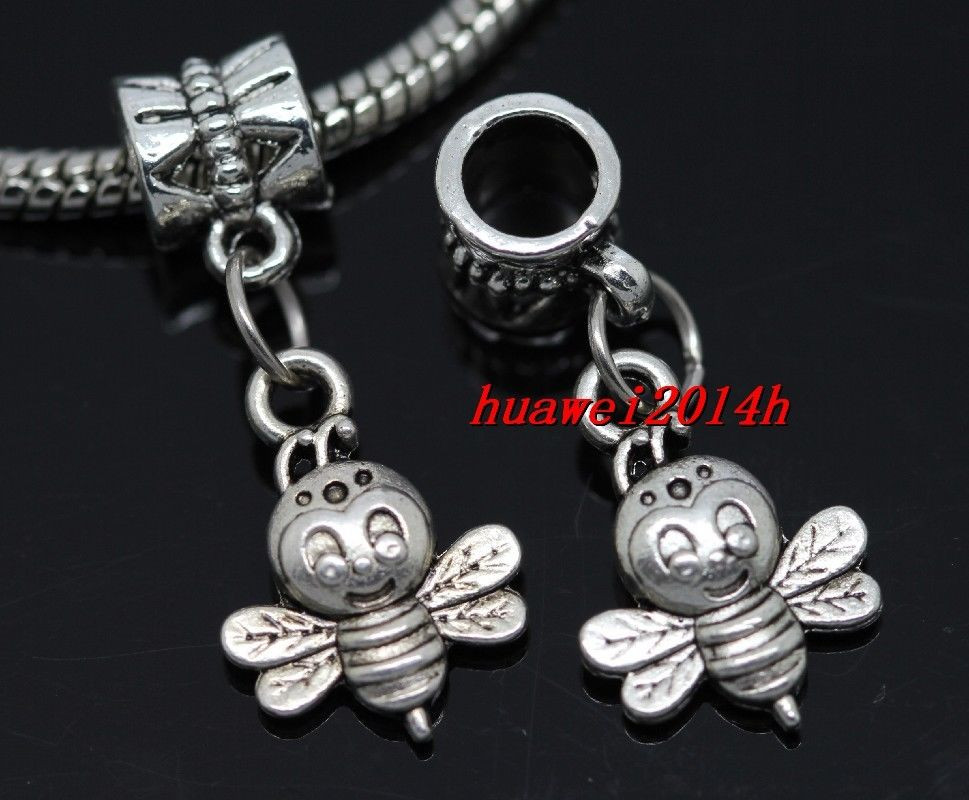 Cheap Charm Bracelets
 Wholesale 30pcs Tibetan Silver Little bee Bulk Lots Dangle