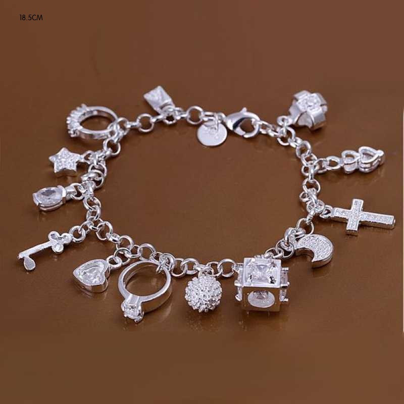 Cheap Charm Bracelets
 Christmal t wholesale women Charm Bracelet silver