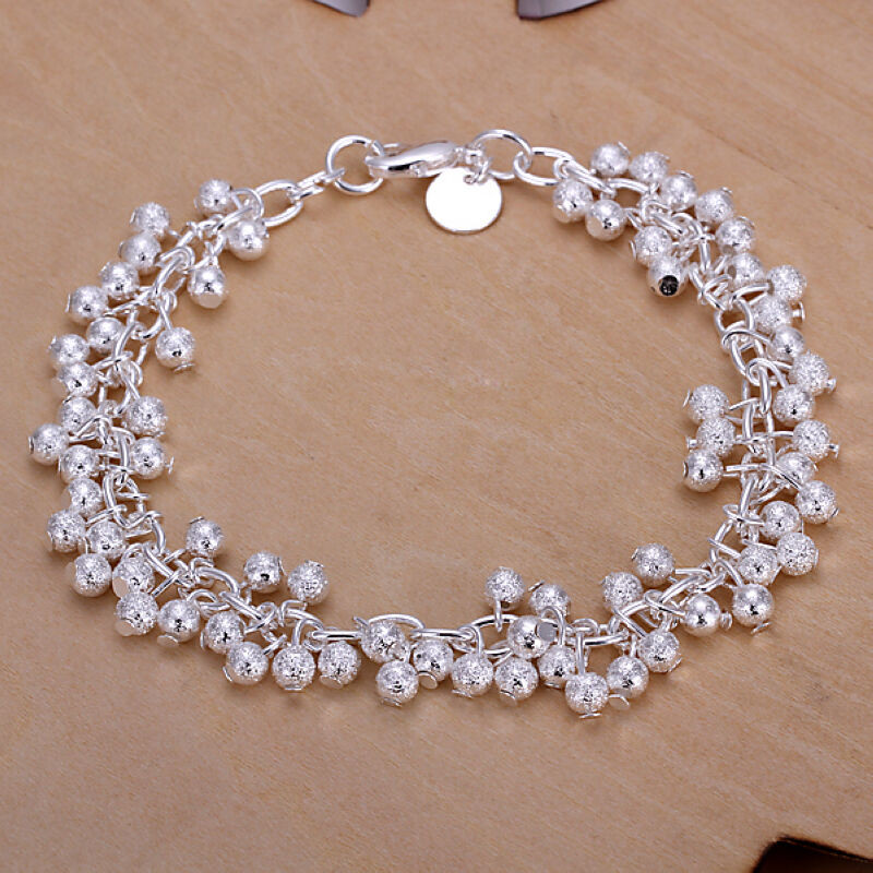 Cheap Charm Bracelets
 wholesale sterling solid silver fashion jewelry frosted