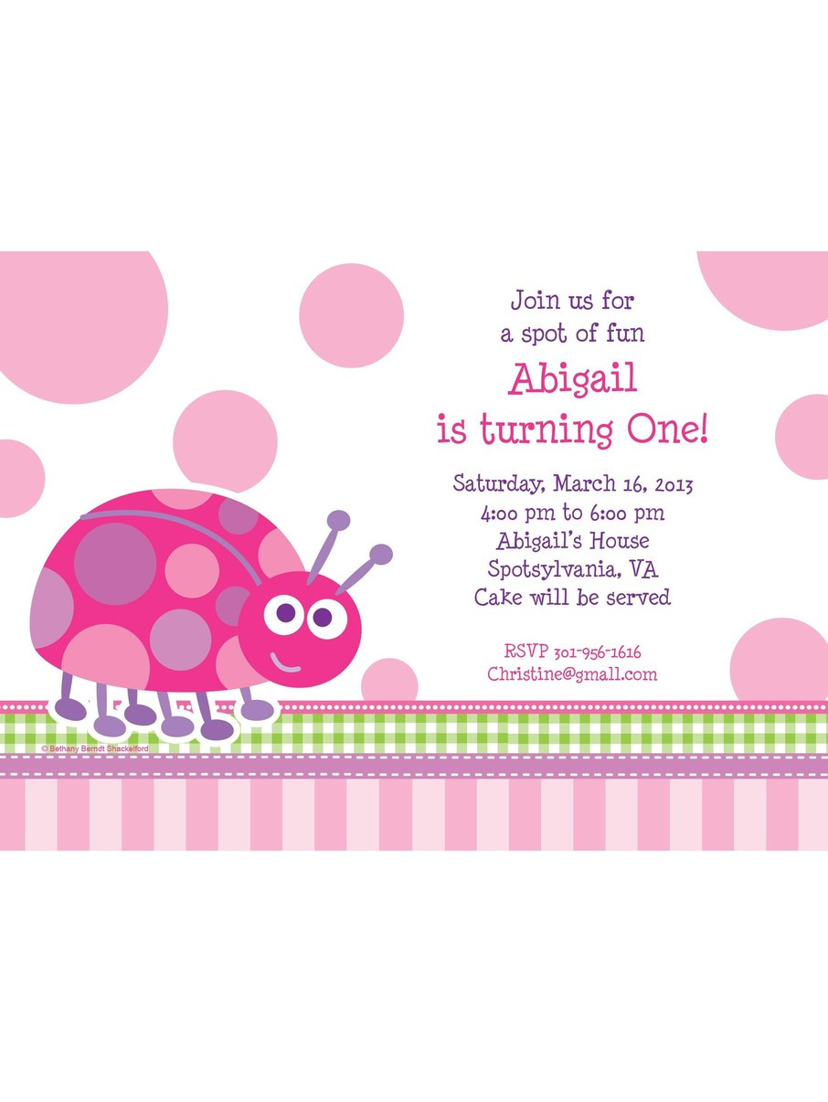 Cheap First Birthday Invitations
 First Birthday Ladybug Personalized Invitation each