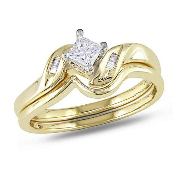 Cheap Gold Wedding Rings
 Graceful Cheap Diamond Wedding Set 0 25 Carat Princess Cut