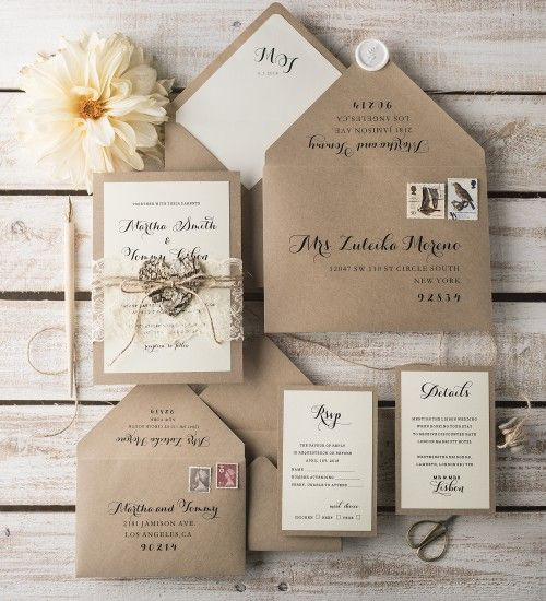 Cheap Wedding Invitation Packages
 20 Chic Rustic Wedding Invitations from 4lovepolkadots