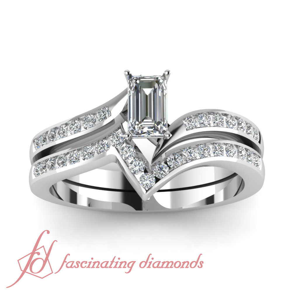 Cheap Wedding Ring Sets For Women
 Emerald Cut 0 65 Ct Diamond Cheap Wedding Rings Set For