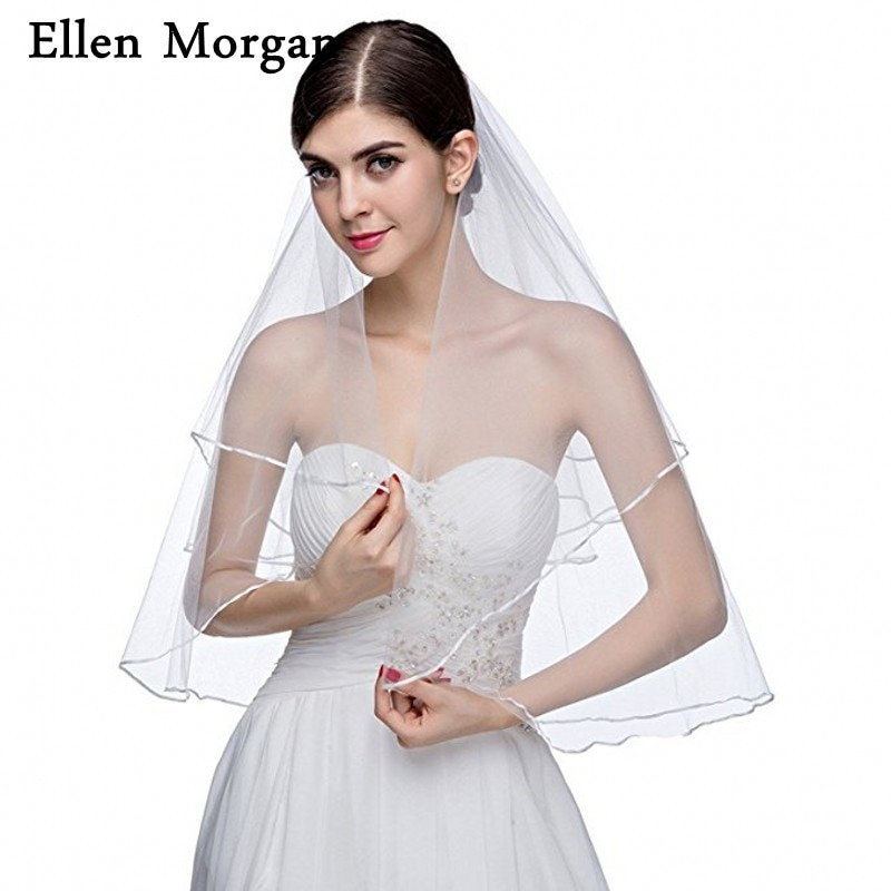 Cheap Wedding Veils
 Short Tulle Cheap Bridal Veil With b 2018 Sale Wedding