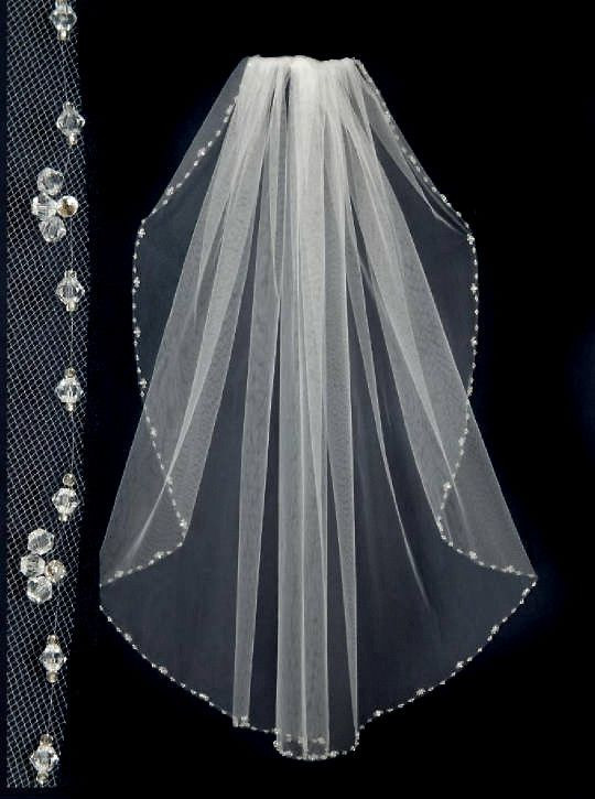 Cheap Wedding Veils
 Wedding Veil with Crystal Bead and Rhinestones Edge