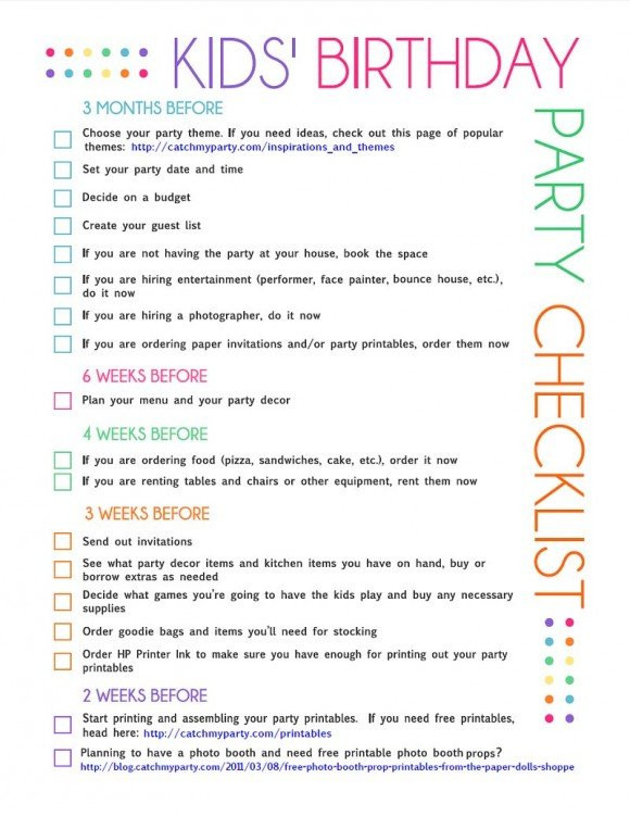Checklist For Birthday Party
 The Best Kids Birthday Party Checklist