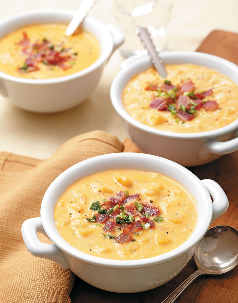 Cheesy Potato Soup
 Cheesy Potato Soup with Bacon & Scallions Recipe
