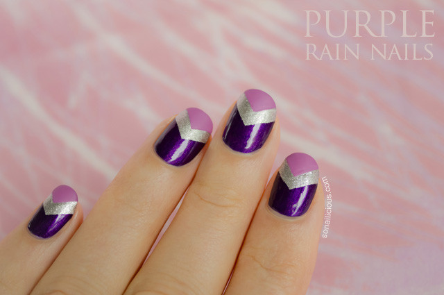 Chevron Nail Designs
 Purple Rain chevron nails 28 days of SoNailicious Nails