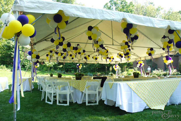 Chic Simple Backyard Graduation Party Decorating Ideas
 A Purple & Gold Graduation Party