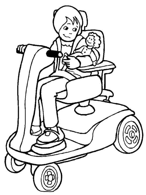 Child Coloring Page
 A Mother with Disability Take Care of Her Baby Coloring