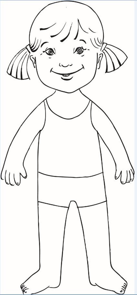 Child Coloring Page
 Coloring pages Paper doll for kids with Down