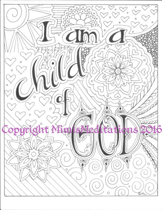 Child Of God Coloring Page
 Coloring Page I Am A Child of God