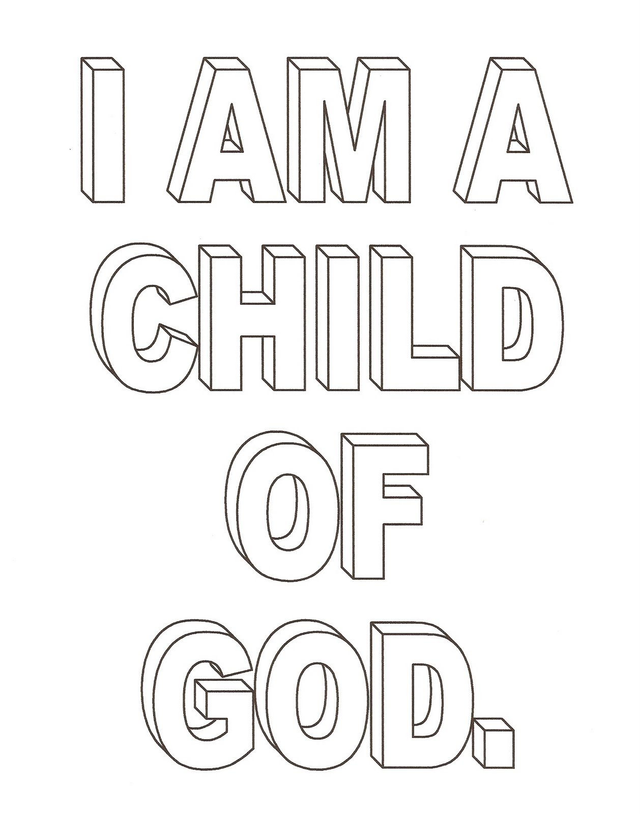 Child Of God Coloring Page
 color page child of god image