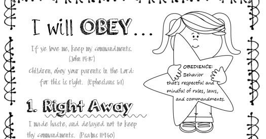 Children Obey Your Parents Coloring Page
 LDS ACTIVITY IDEAS I Can Be Obe nt Coloring Page