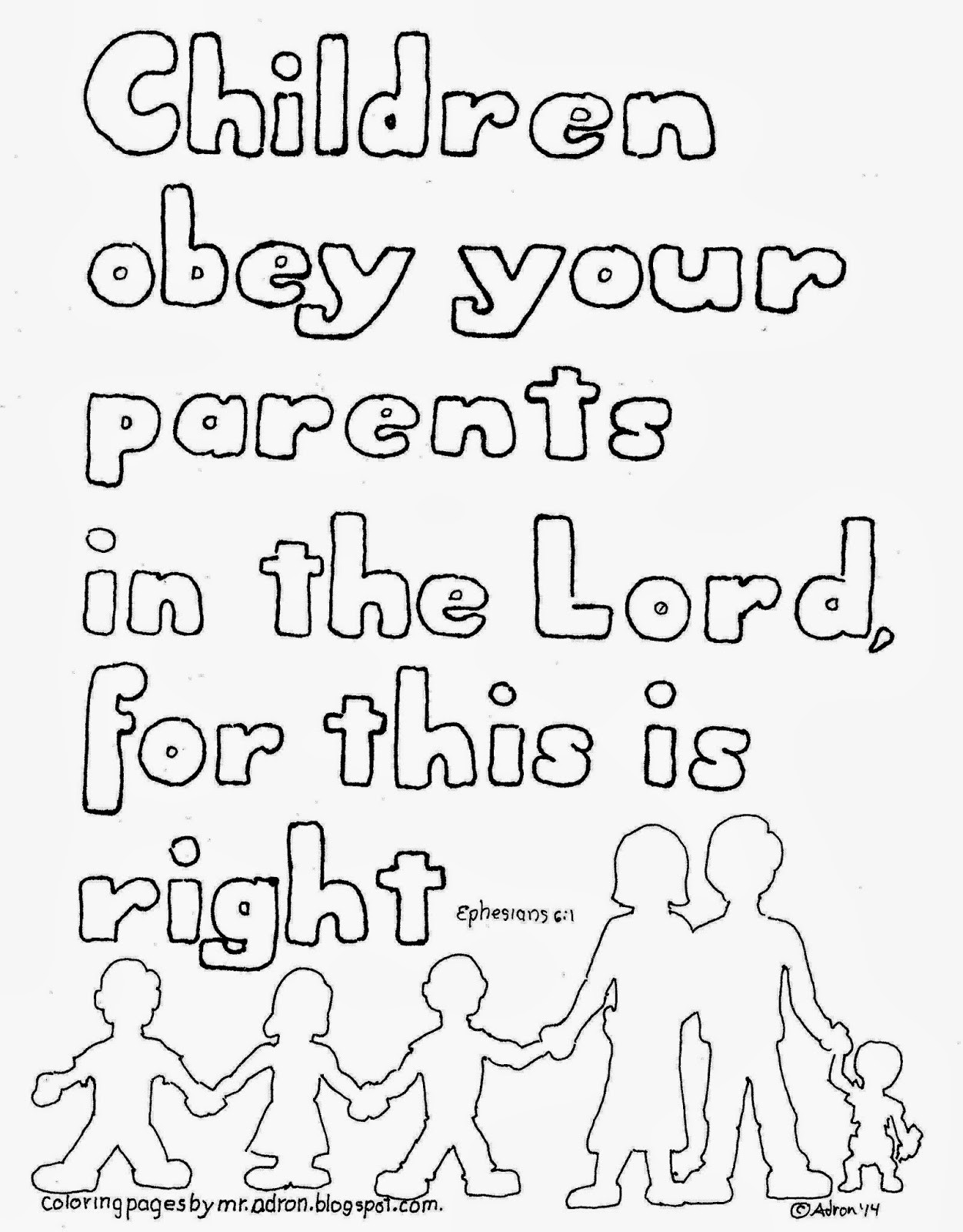Children Obey Your Parents Coloring Page
 Coloring Pages for Kids by Mr Adron January 2014