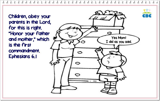 Children Obey Your Parents Coloring Page
 visual resources and dynamic for kids
