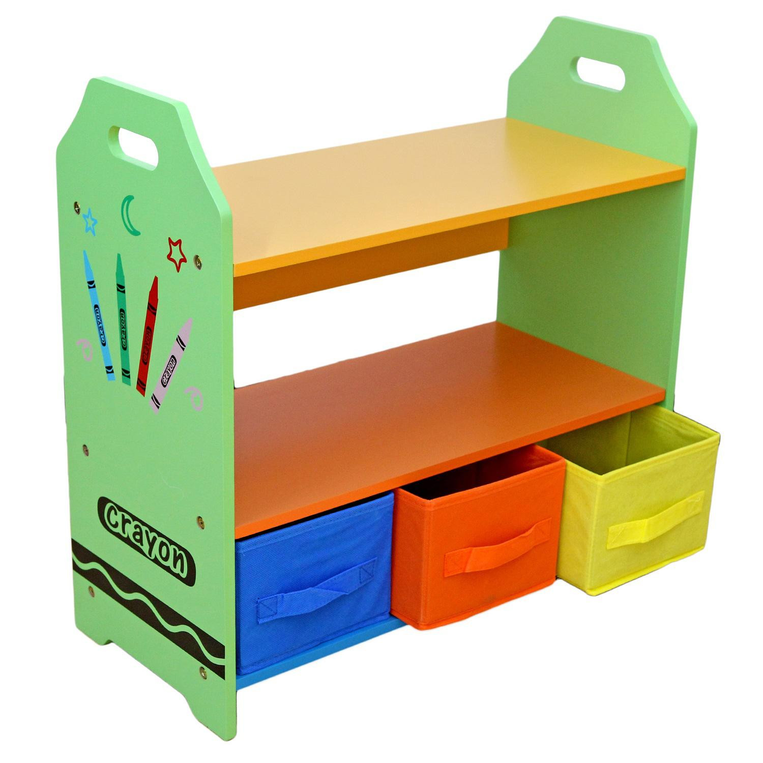 Childrens Storage Bin
 Kiddi Style Children Sized Wooden Shelves with Three