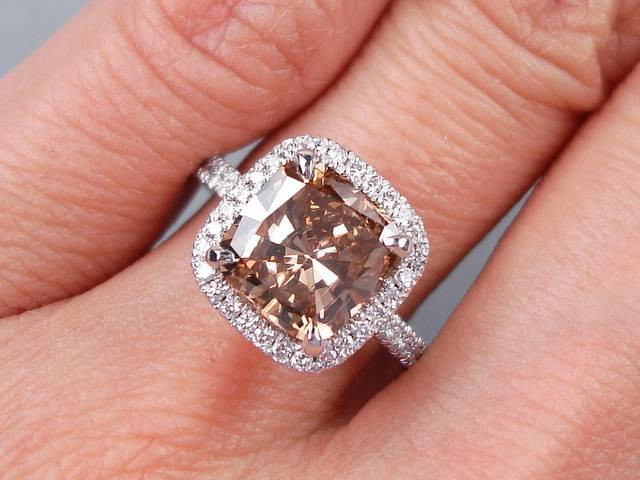 Chocolate Diamond Engagement Ring
 3 00 CARATS CT TW CUSHION CUT DIAMOND ENGAGEMENT RING