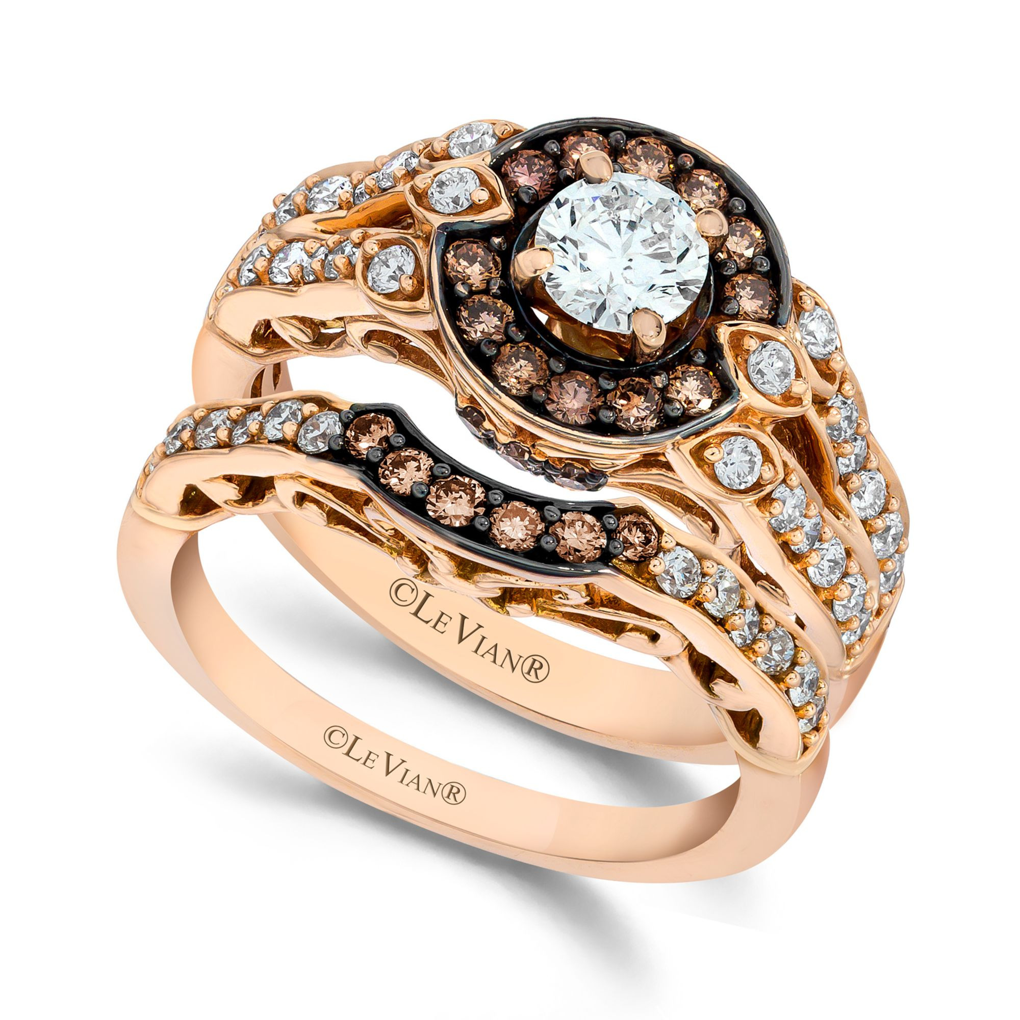 Chocolate Diamond Engagement Ring
 Lyst Le Vian Chocolate and White Diamond Engagement Ring