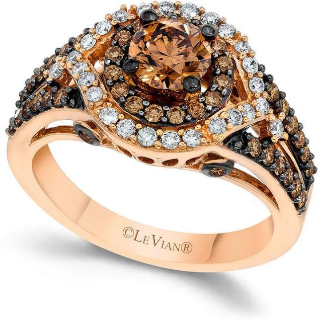 Chocolate Diamond Engagement Ring
 Le Vian Chocolate And White Diamond Engagement Ring In 14k