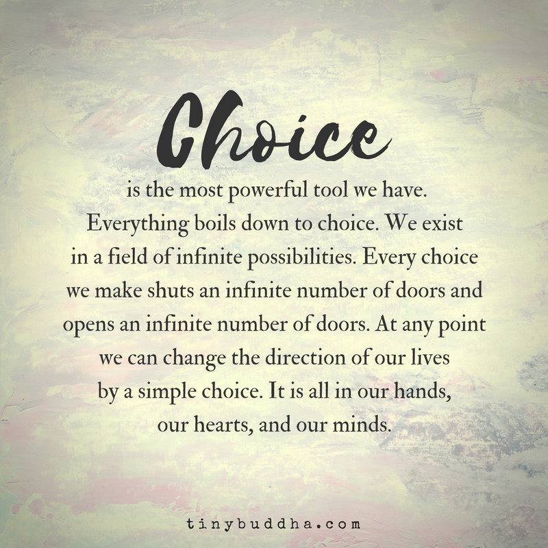 Choice In Life Quotes
 Choice Is the Most Powerful Tool We Have