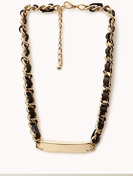 Choker Necklace Forever 21
 Forever 21 Woven Chain Choker in Gold GOLD BLACK